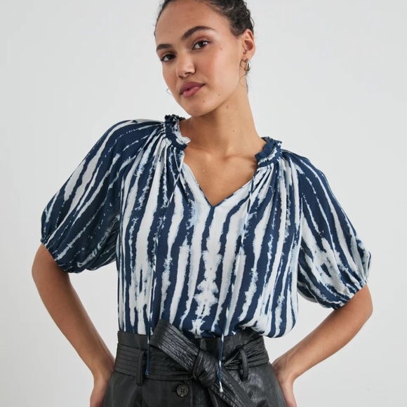 Rails Tops - RAILS Laila Top Indigo Nile Navy and White Women's Top Size S